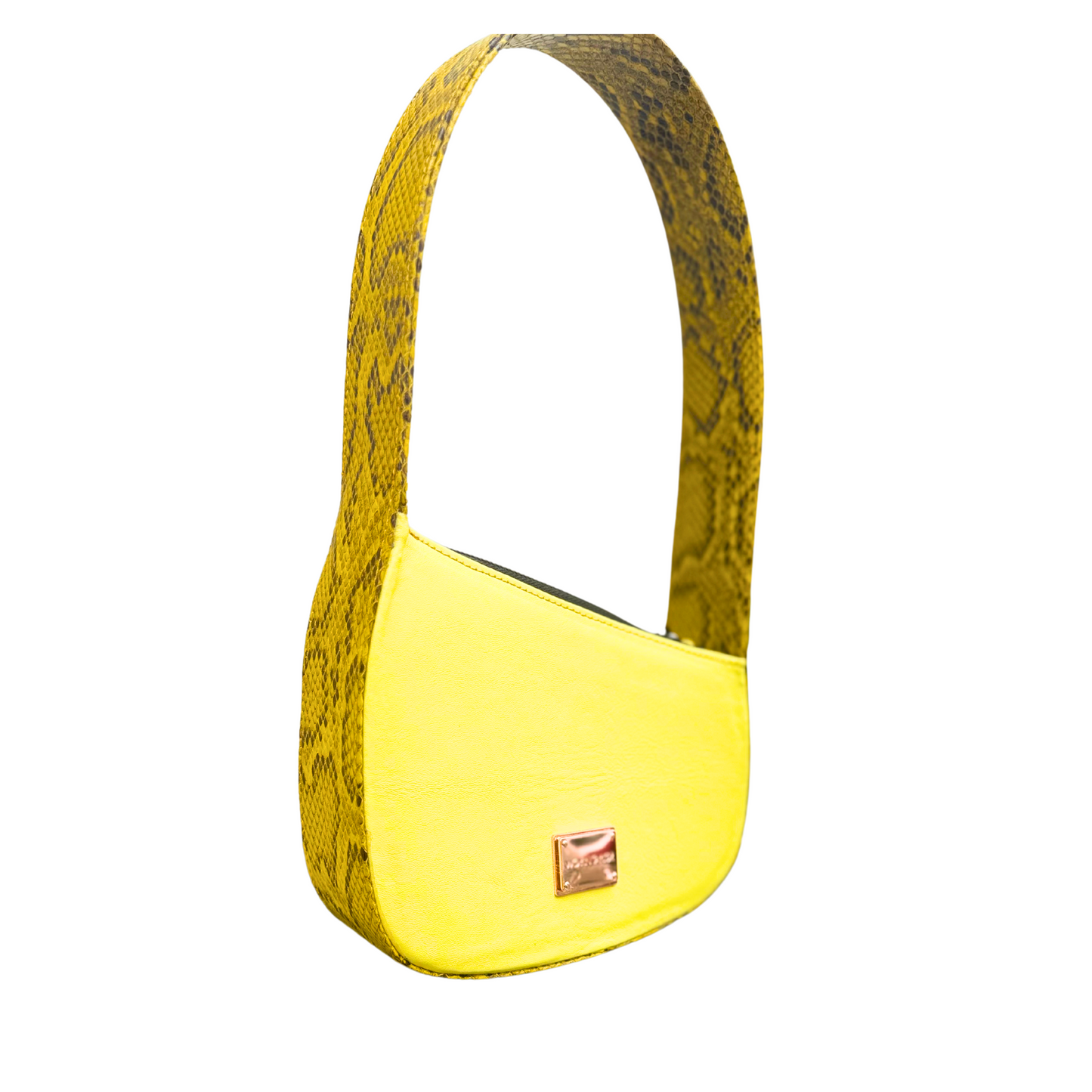 JAMILA Half-Moon Bag in Black Pythonskin