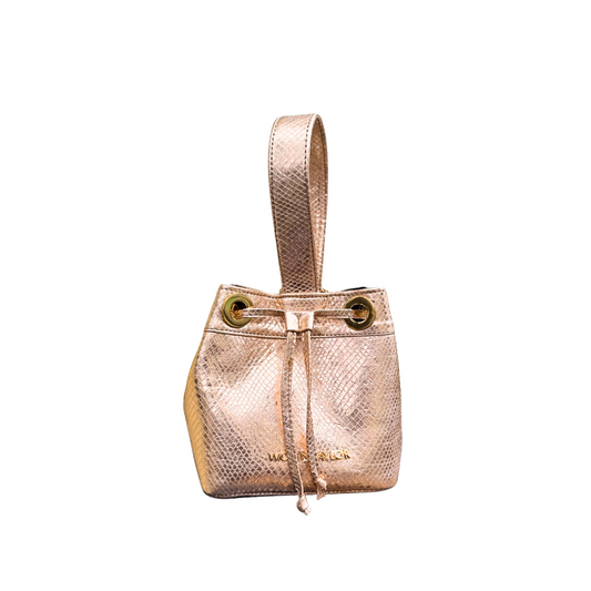 LELA Mini Bucket Bag in Nude Fishscale