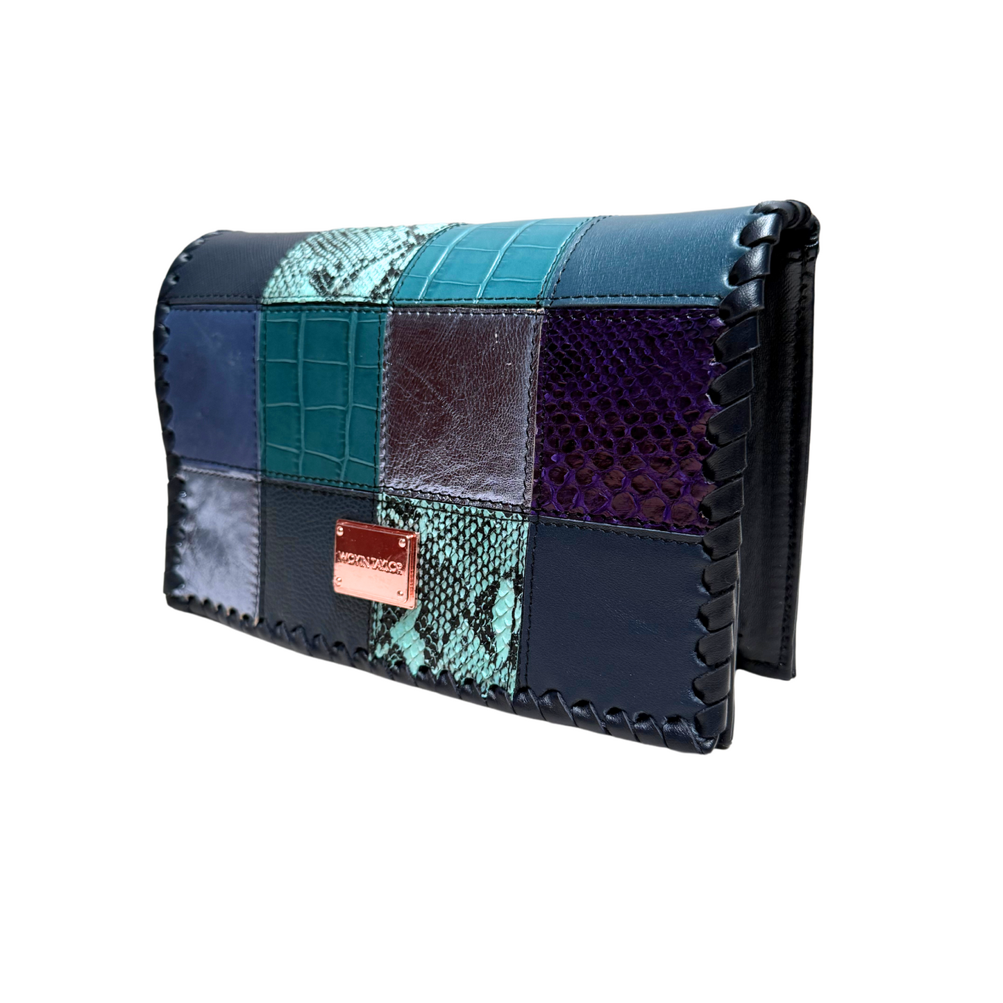 Mini DARA Patchwork Crossbody Bag in Blue
