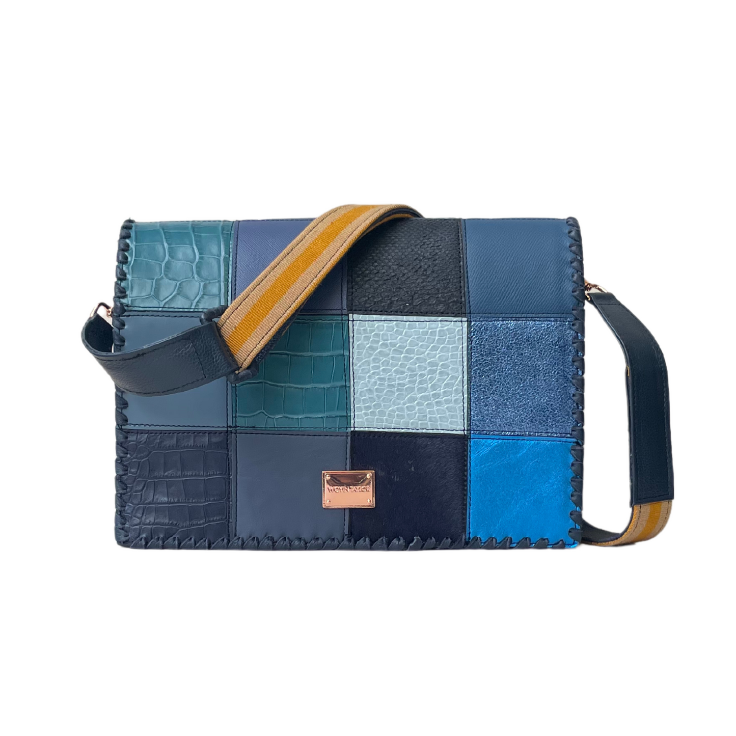 DARA Patchwork Crossbody Bag in Green