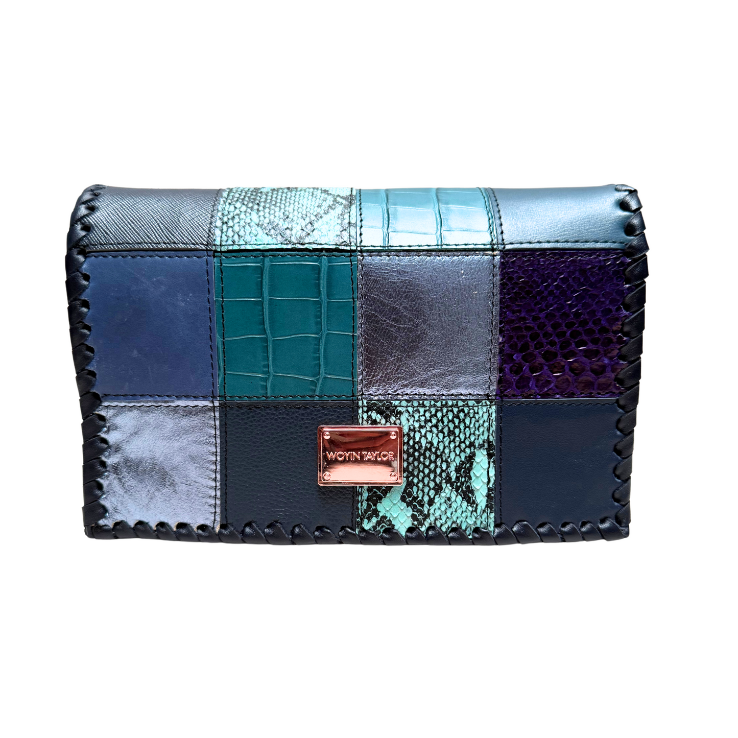 Mini DARA Patchwork Crossbody Bag in Blue