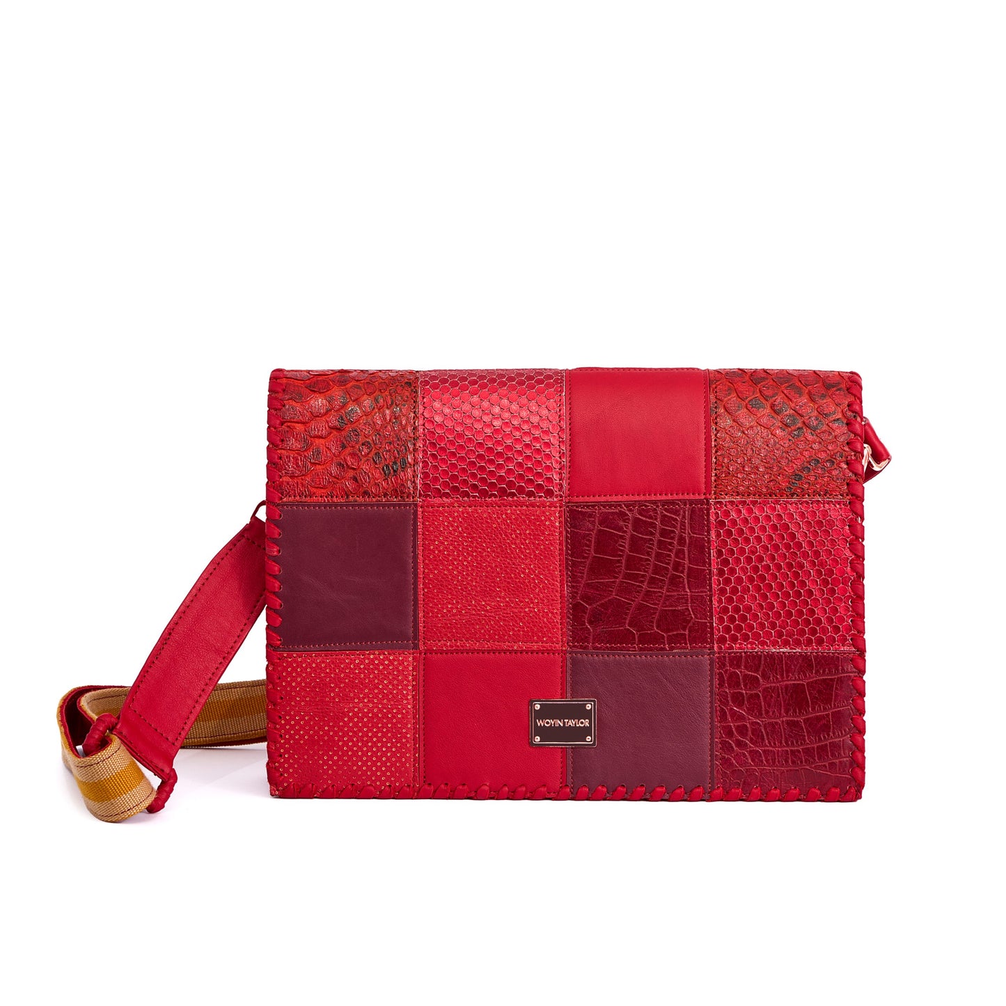 DARA Patchwork Crossbody Bag in Blue