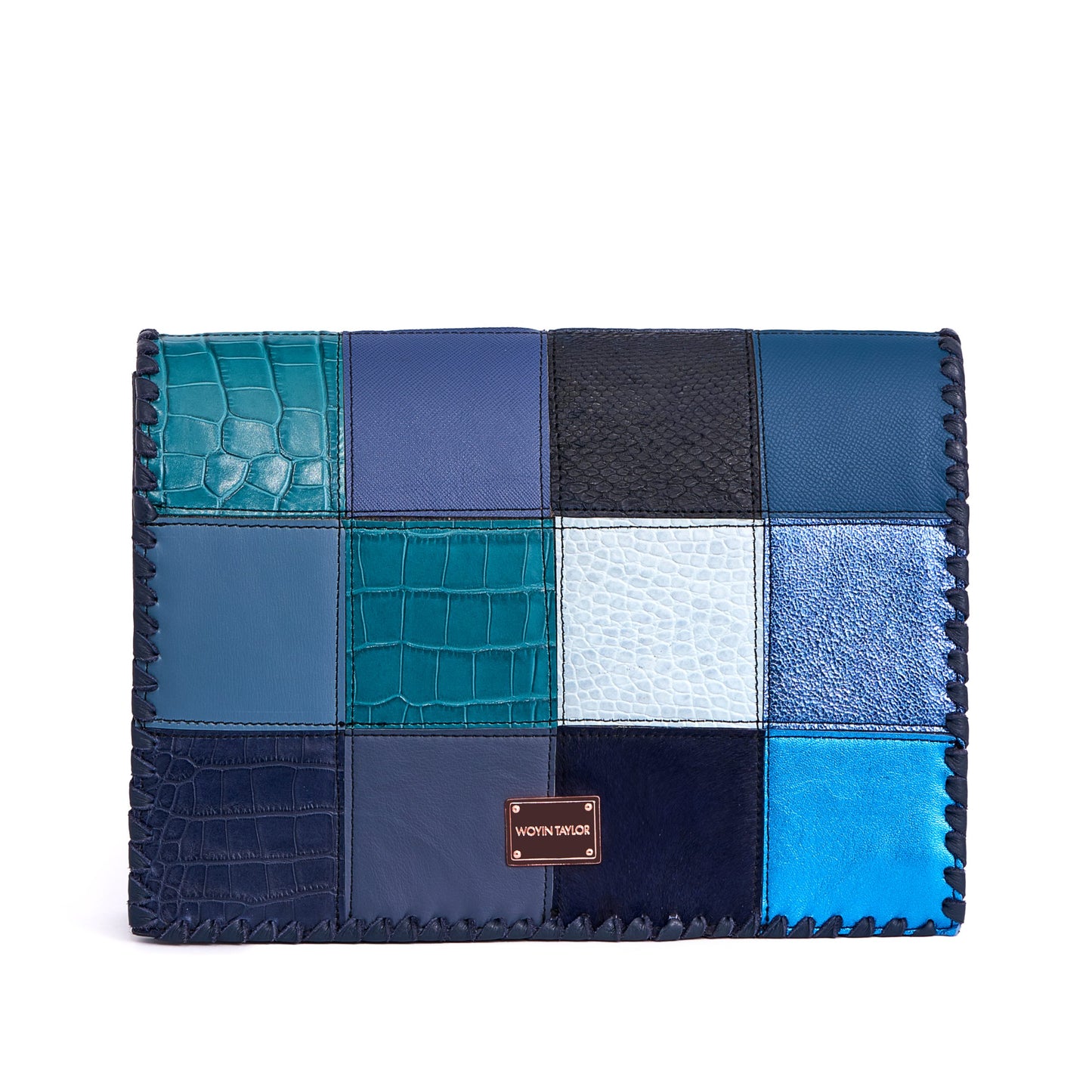 DARA Patchwork Crossbody Bag in Blue