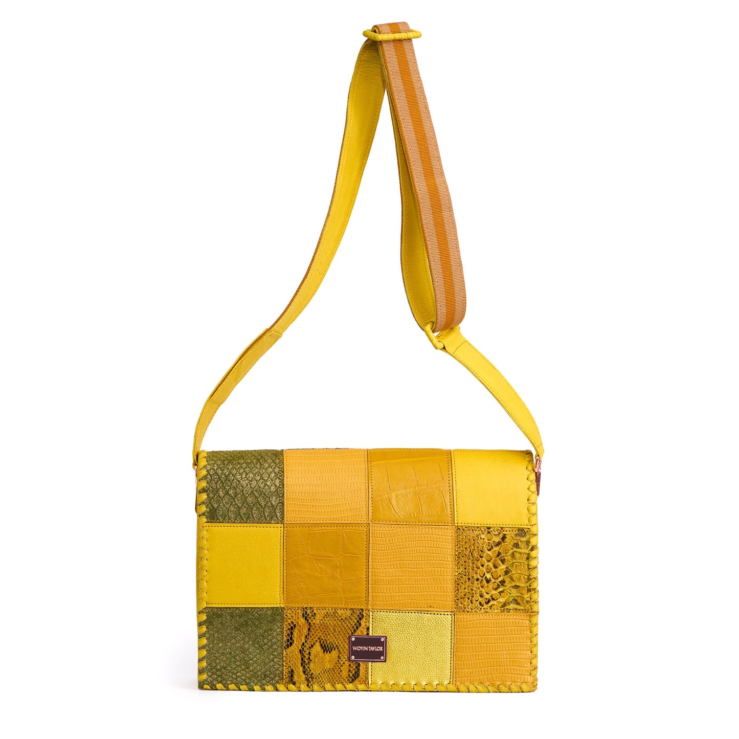 DARA Patchwork Crossbody Bag in Blue