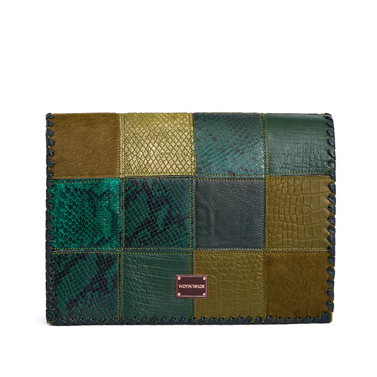 DARA Patchwork Crossbody Bag in Green